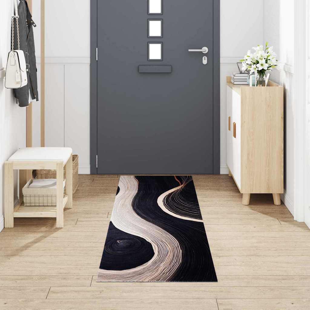 Keuken Vloerkleed Zwart 300 x 60 cm Fluweel – afbeelding 3