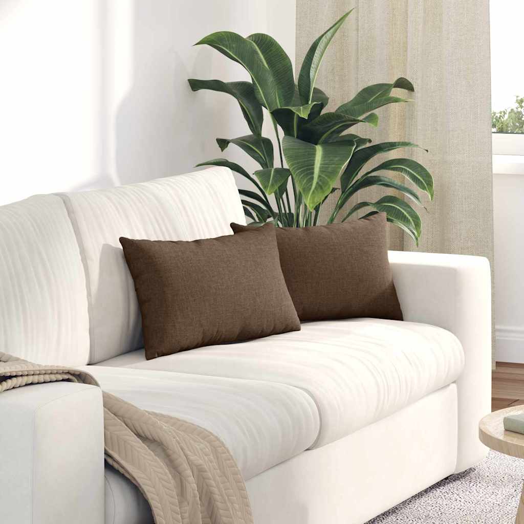Sofa Kussens 2 pcs Bruin 50 x 30 cm Stof