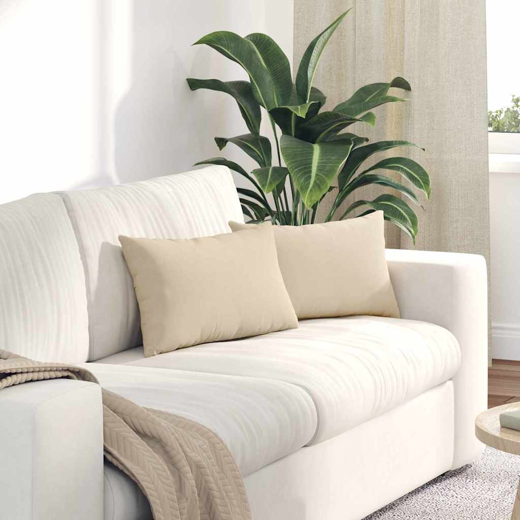 Sofa Kussens 2 stuks Crème 50 x 30 cm Stof