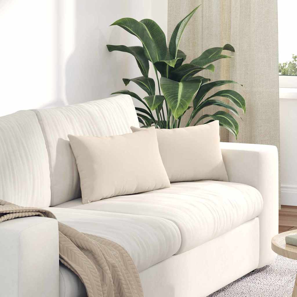 Sofa Kussens 2 stuks Beige 50 x 30 cm Stof