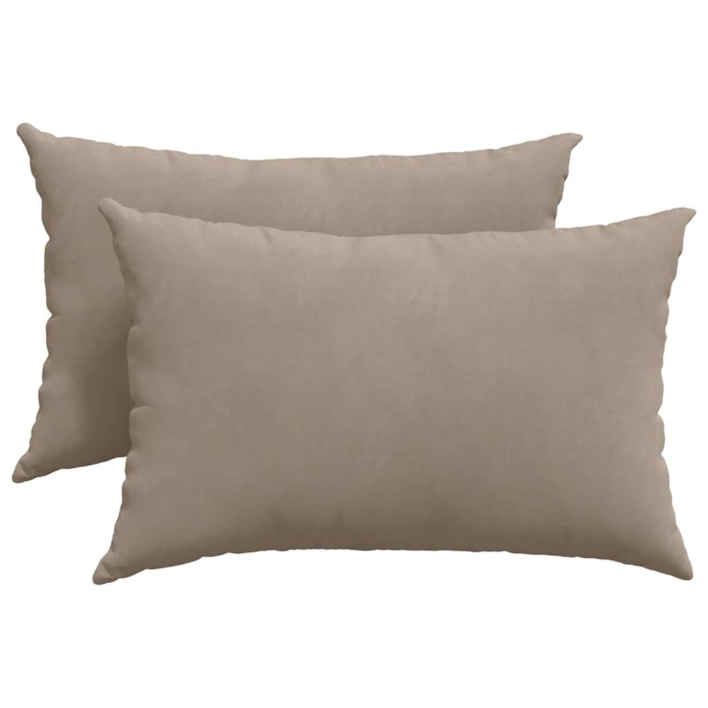 Sofa Kussens 2 stuks Taupe 60 x 40 cm Stof – afbeelding 2