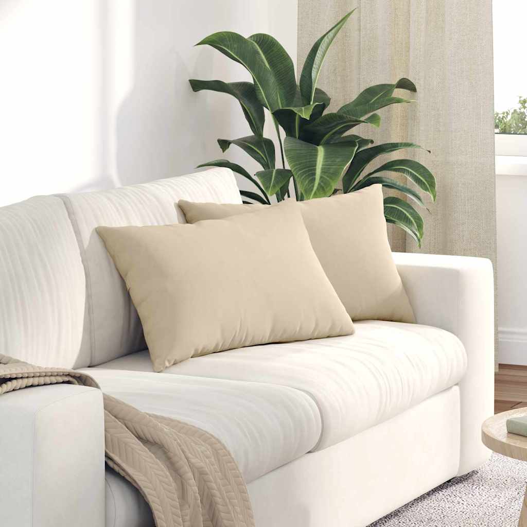 Sofa Kussens 2 stuks Crème 60 x 40 cm Stof