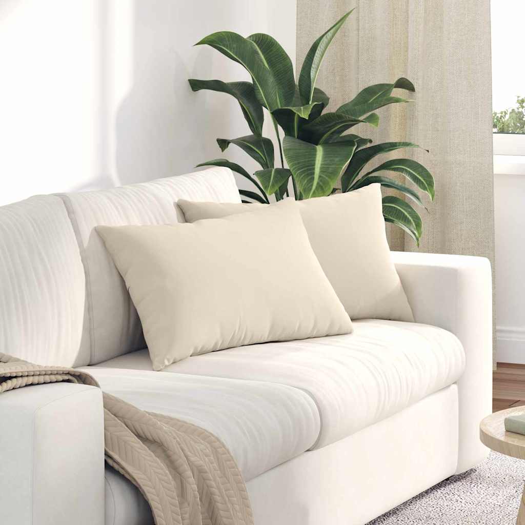Sofa Kussens 2 stuks Beige 60 x 40 cm Stof