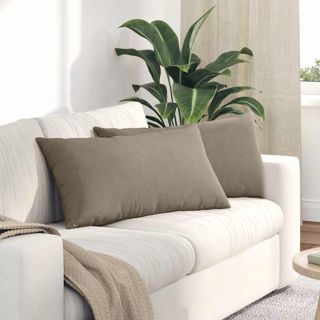 Sofa Kussens 2 stuks Taupe 80 x 40 cm Stof