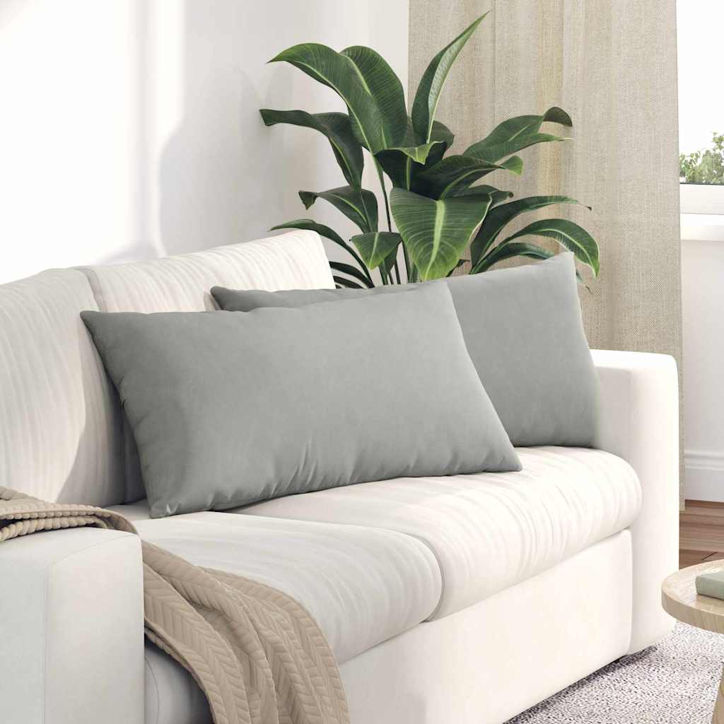 Sofa Kussens 2 stuks Lichtgrijs 80 x 40 cm Stof