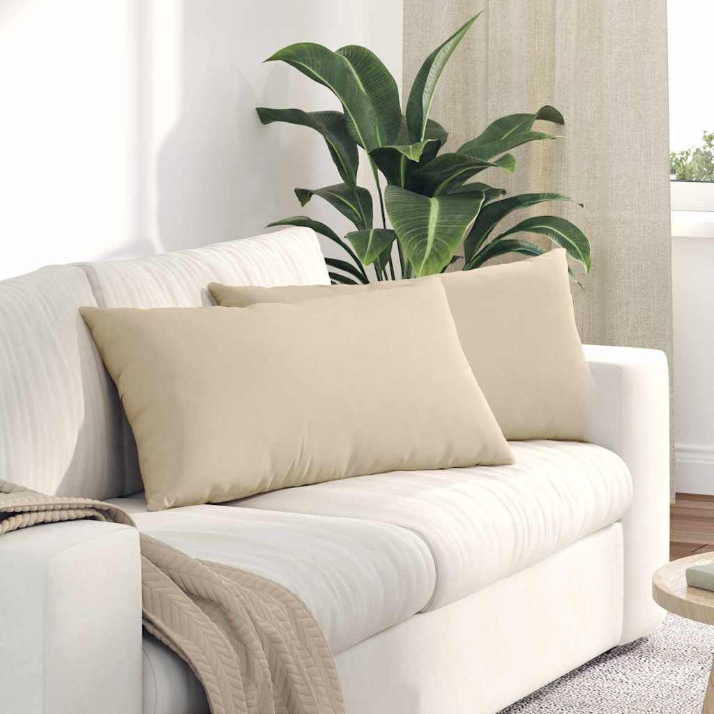 Sofa Kussens 2 stuks Crème 80 x 40 cm Stof