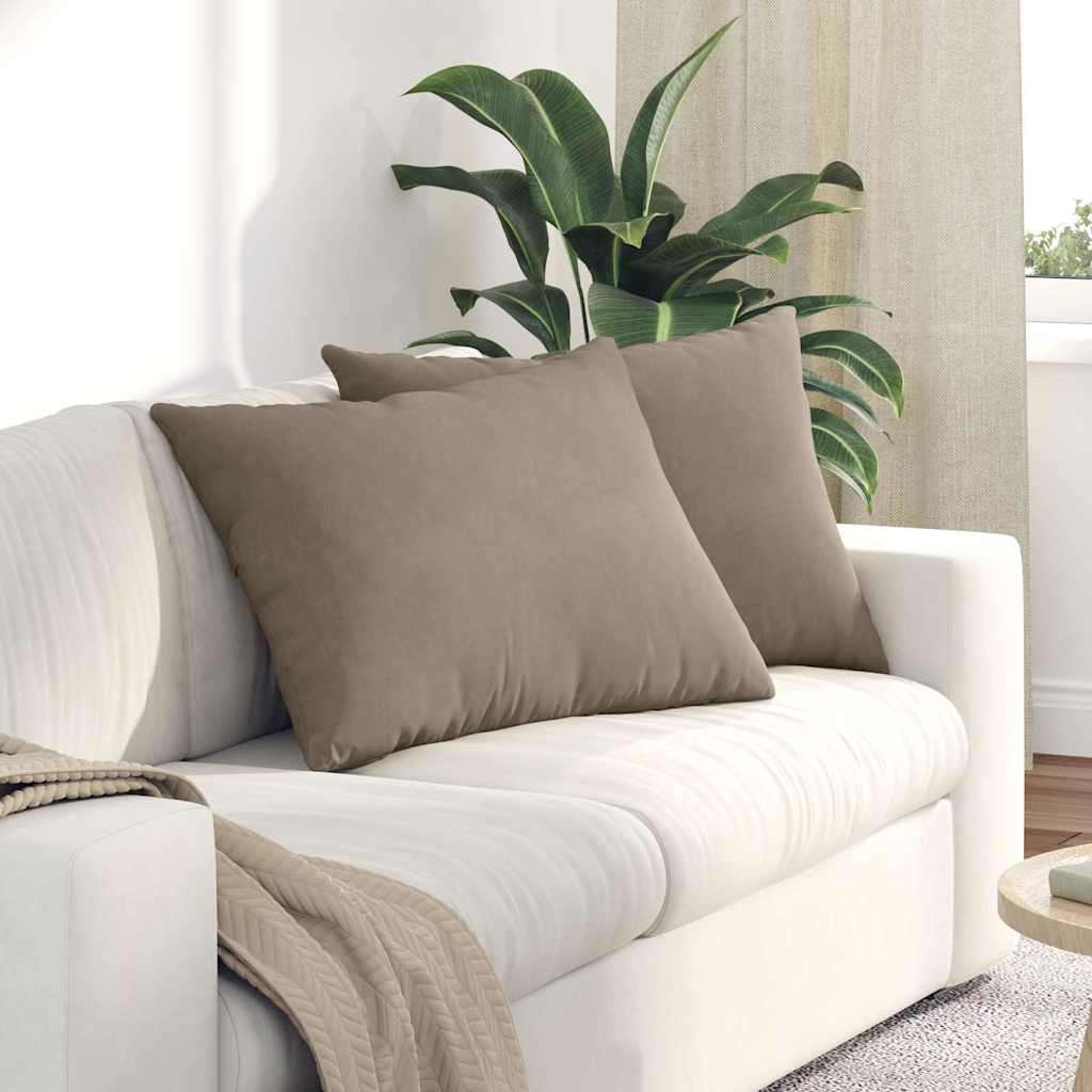 Sofa Kussens 2 stuks Taupe 70 x 50 cm Stof