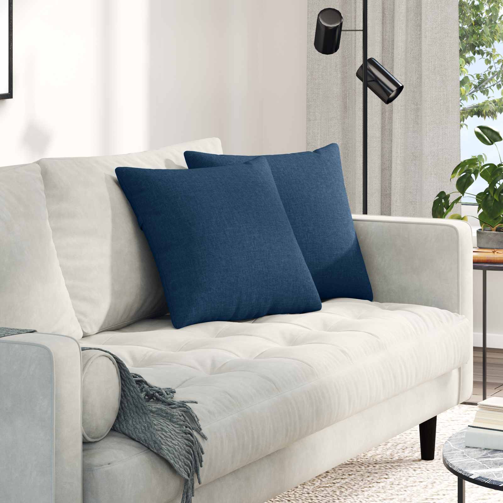 Sofa Kussens 2 pcs Blauw 45 x 45 cm Stof