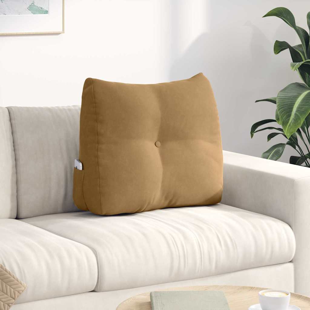 Rugkussen Bruin 60 x 24 x 50 cm Fluweel – afbeelding 1
