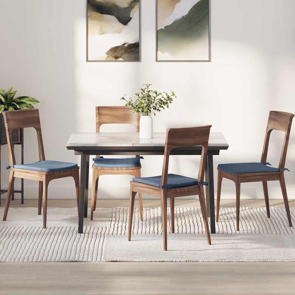 Zitkussens 4 stuks Blauw 40 x 40 x 3 cm Cordstof – afbeelding 1