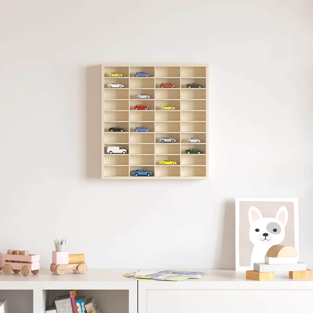 Muurdisplaykast Muurmontage Beige 40 x 4,5 x 43 cm Bewerkt hout