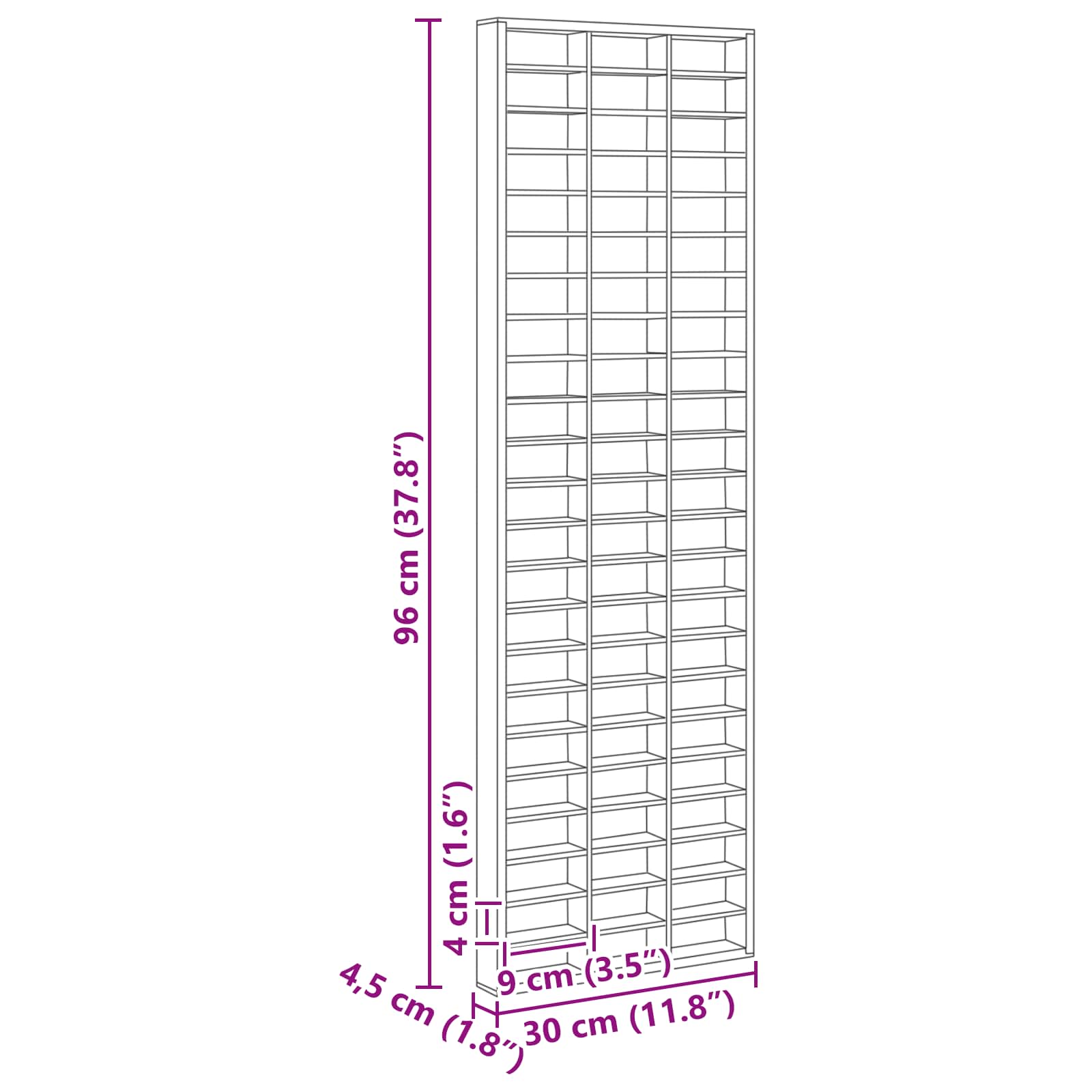 Muurdisplaykast met plank Beige 30 x 4,5 x 96 cm Bewerkt hout – afbeelding 7