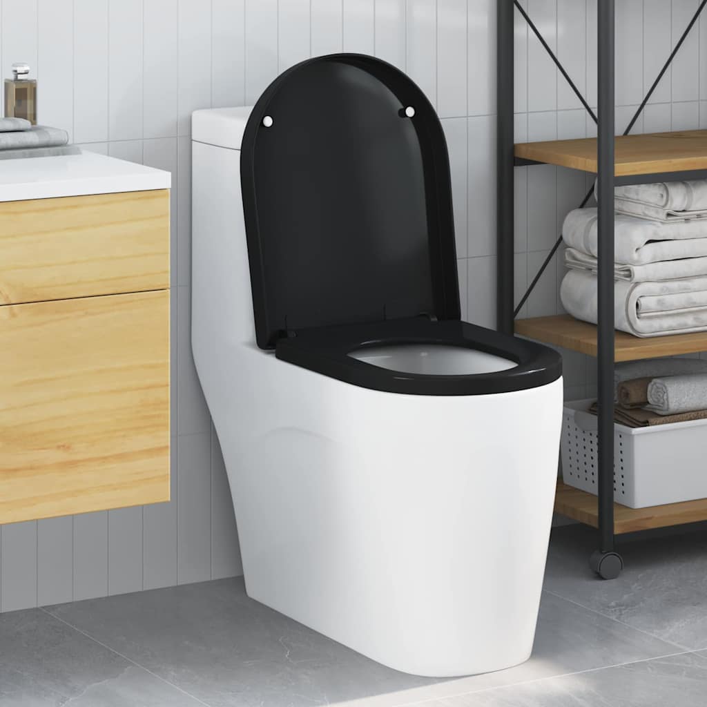 Toiletzitting Zwart 48 x 36,5 x 4,5 cm Polypropyleen