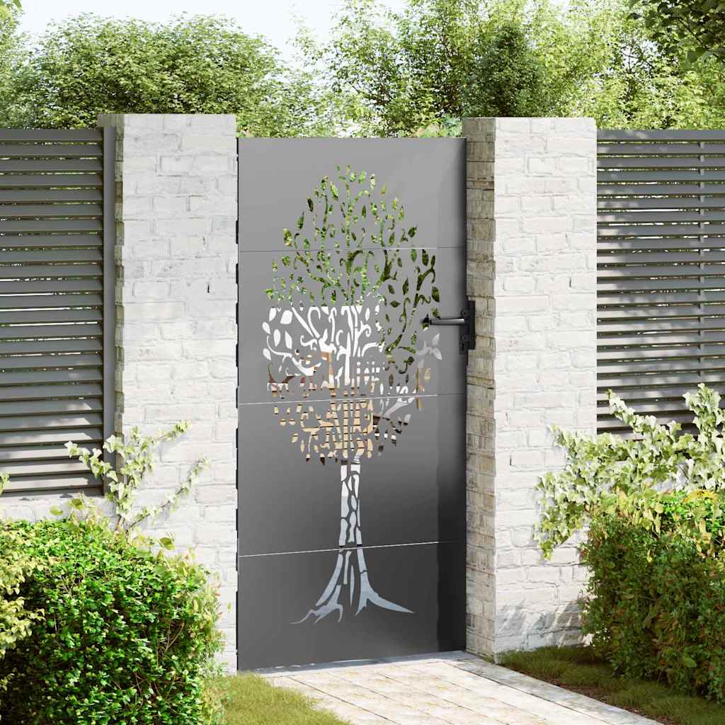 Tuinpoort met slot Zwart 85 x 175 cm Poedergecoat staal