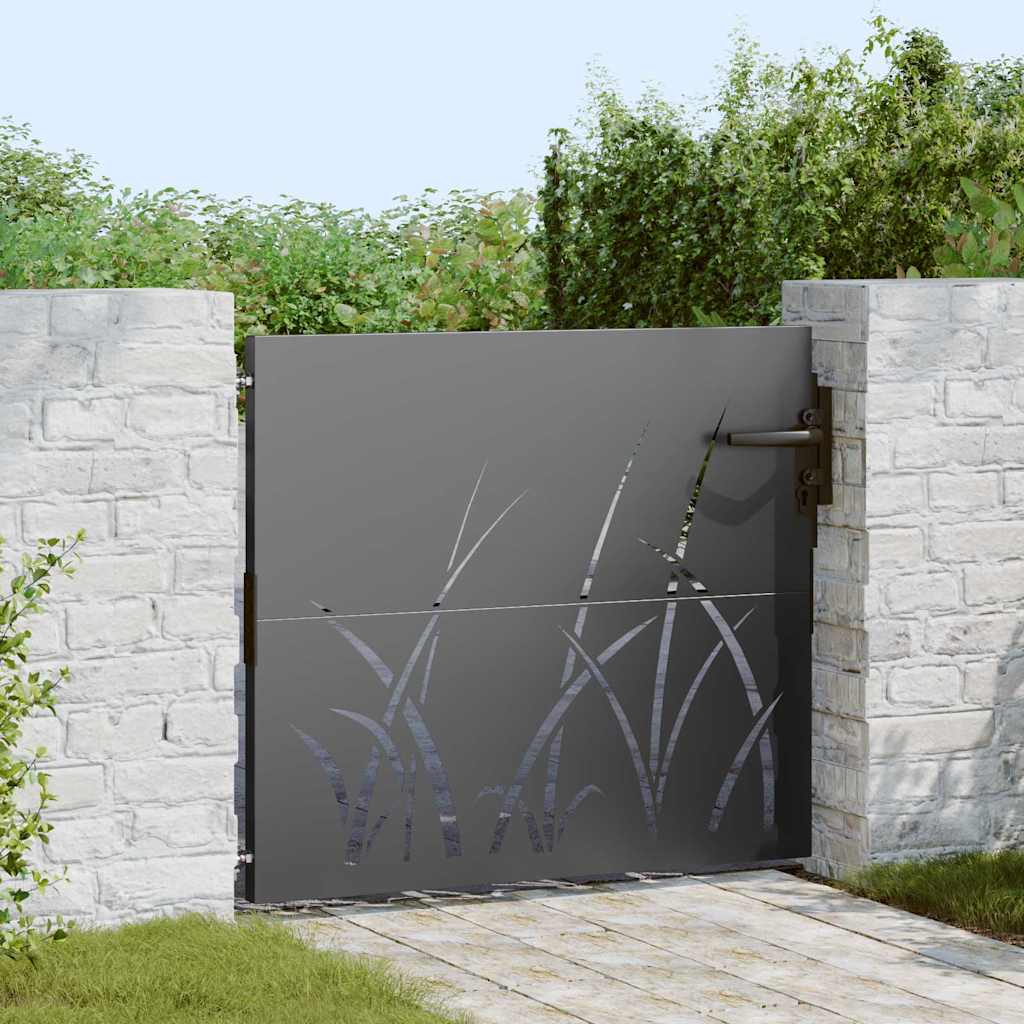 Tuinpoort met slot Zwart 85 x 100 cm Poedergecoat staal