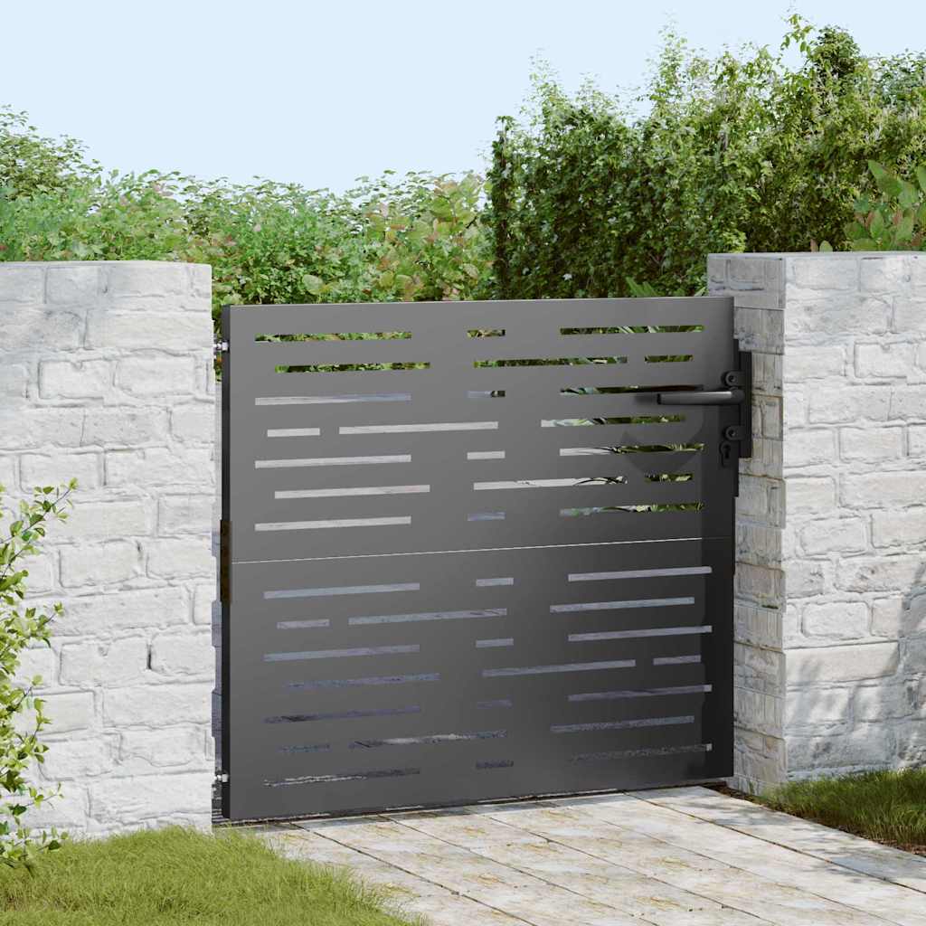 Tuinpoort met slot Zwart 85 x 100 cm Poedergecoat staal