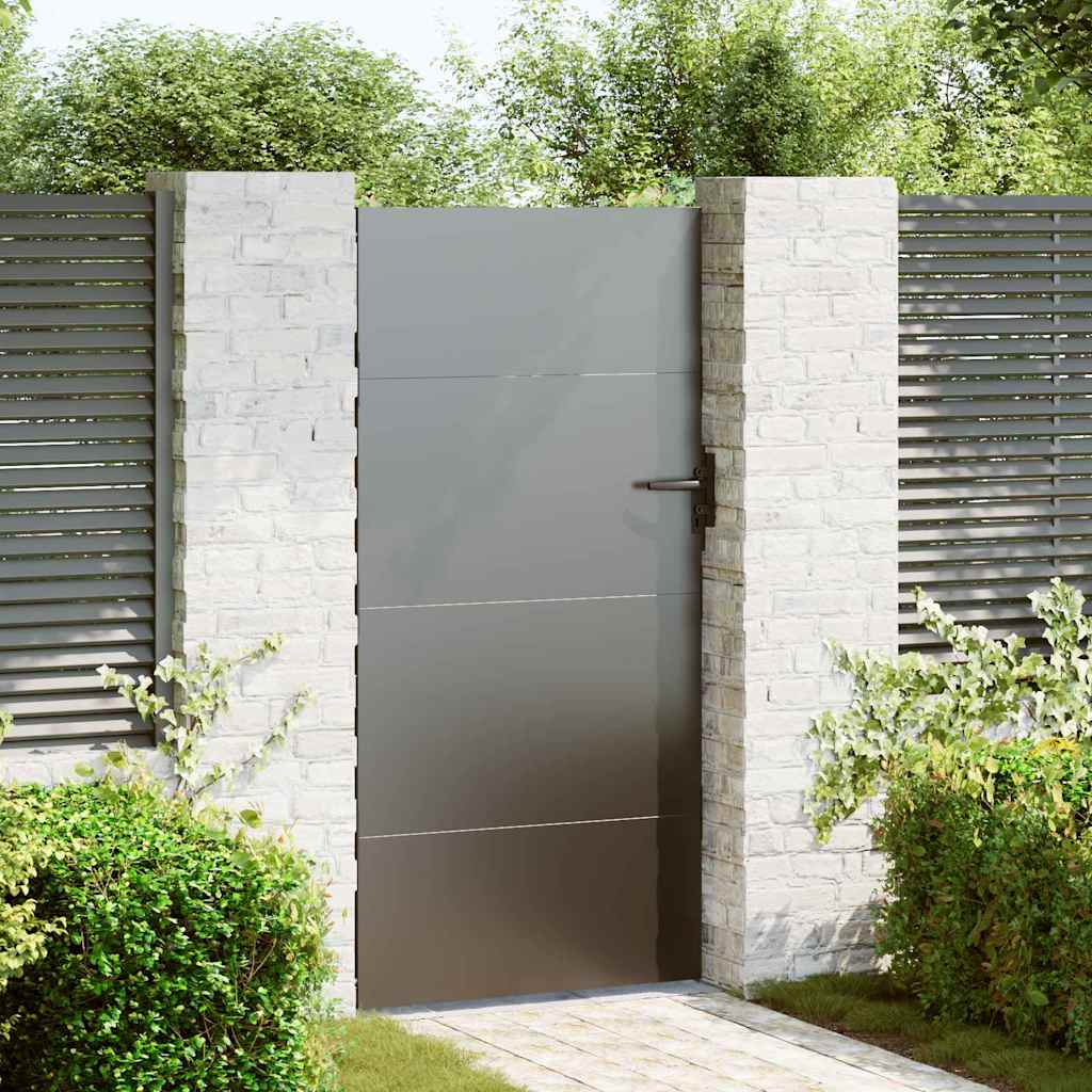 Tuinpoort met slot Zwart 85 x 200 cm Poedergecoat staal – afbeelding 1