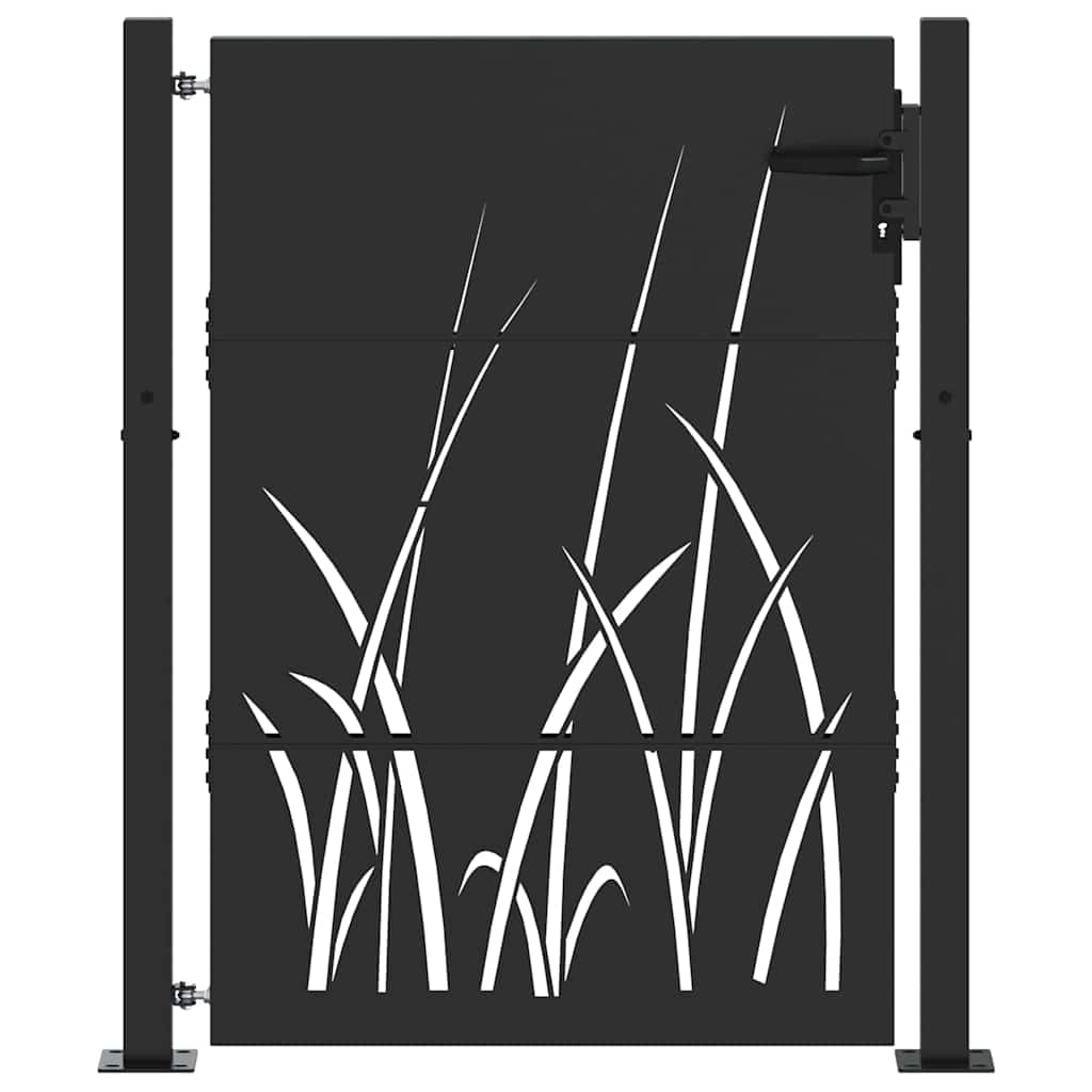 Tuinpoort met slot Zwart 110 x 155 cm Poedergecoat staal – afbeelding 2
