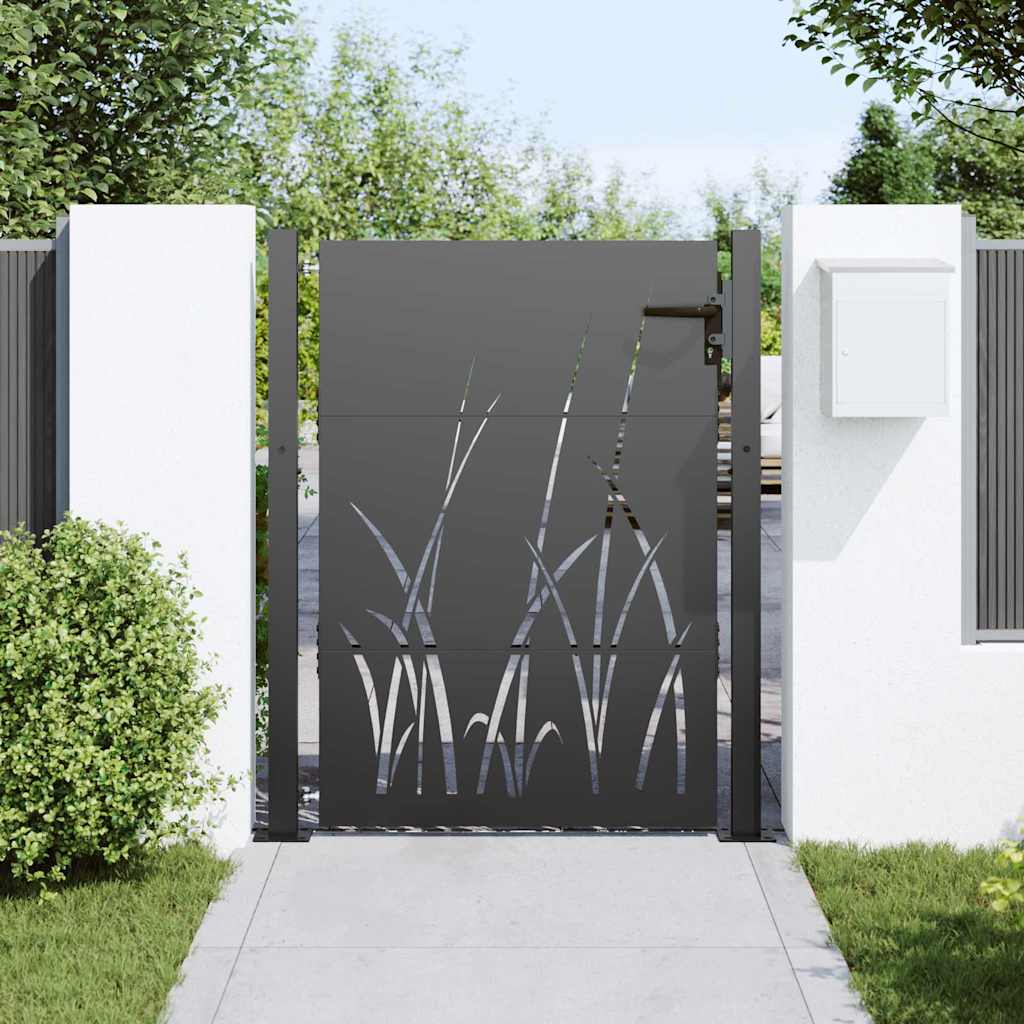 Tuinpoort met slot Zwart 110 x 155 cm Poedergecoat staal – afbeelding 3