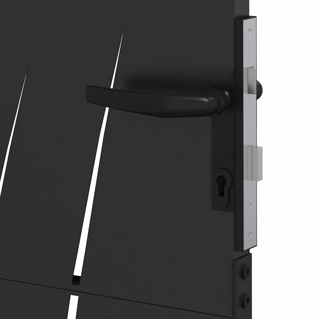 Tuinpoort met slot Zwart 110 x 155 cm Poedergecoat staal – afbeelding 7