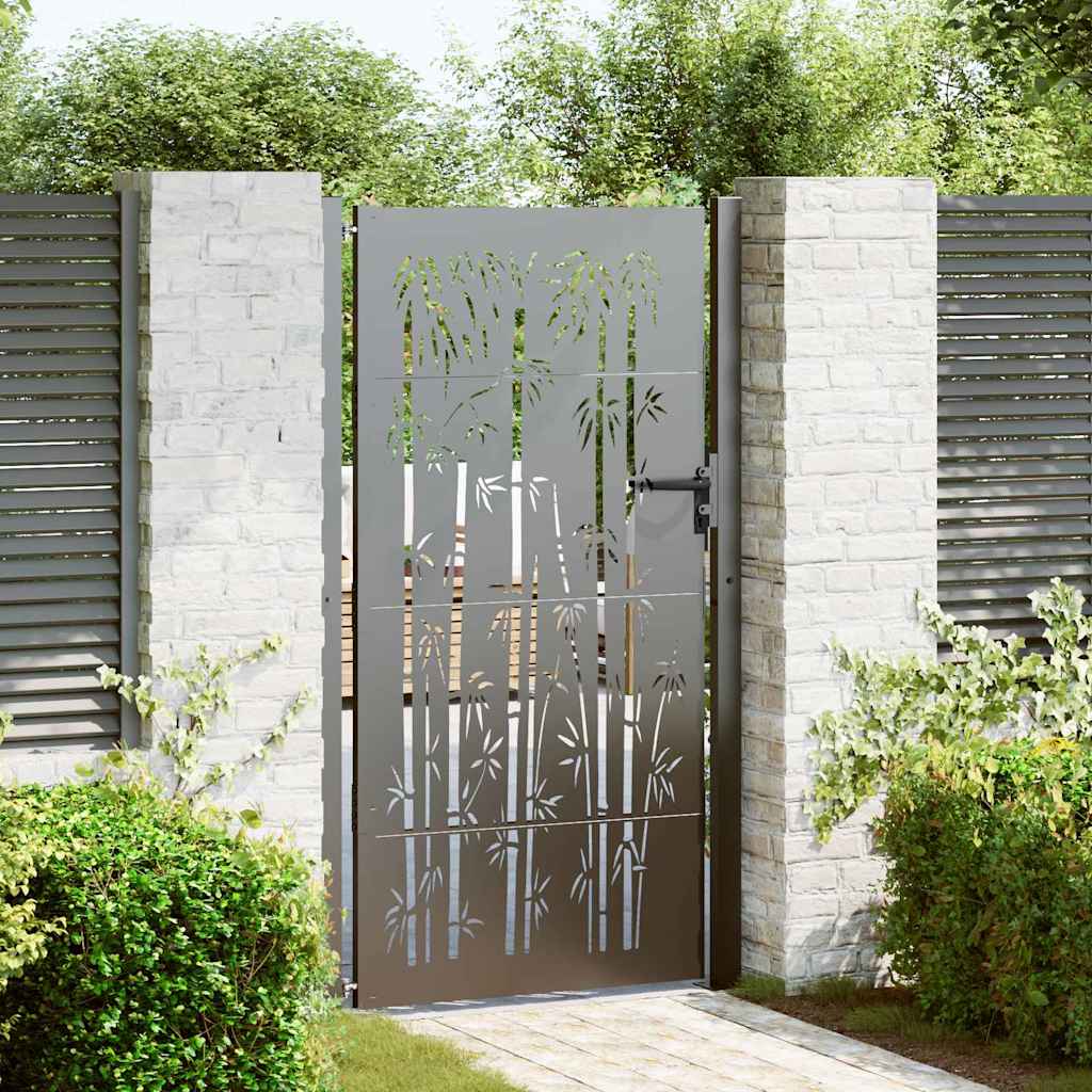 Tuinpoort met slot Zwart 110 x 180 cm Gepoedercoat staal