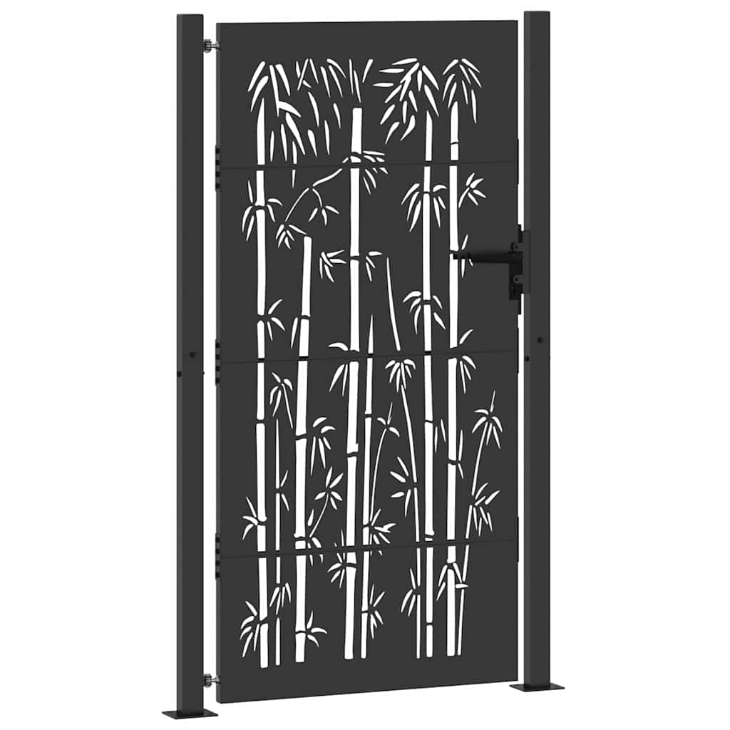Tuinpoort met slot Zwart 110 x 180 cm Gepoedercoat staal – afbeelding 4