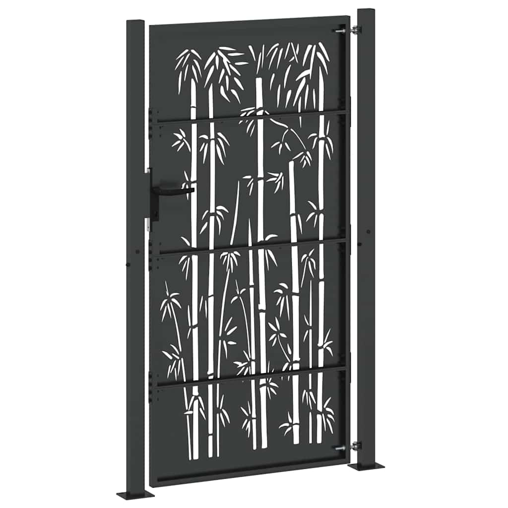 Tuinpoort met slot Zwart 110 x 180 cm Gepoedercoat staal – afbeelding 6