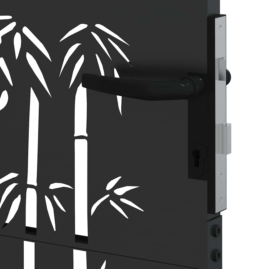 Tuinpoort met slot Zwart 110 x 180 cm Gepoedercoat staal – afbeelding 7