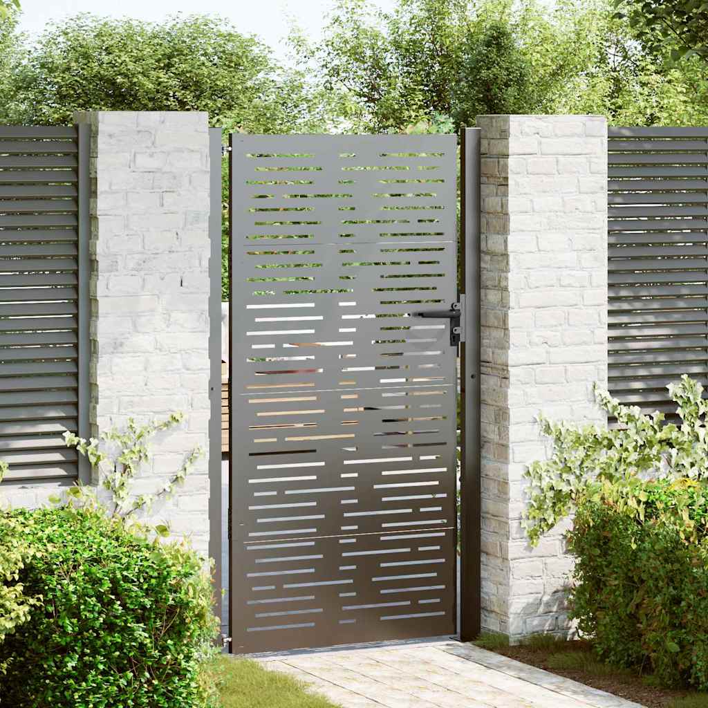 Tuinpoort met slot Zwart 110 x 205 cm Gepoedercoat staal