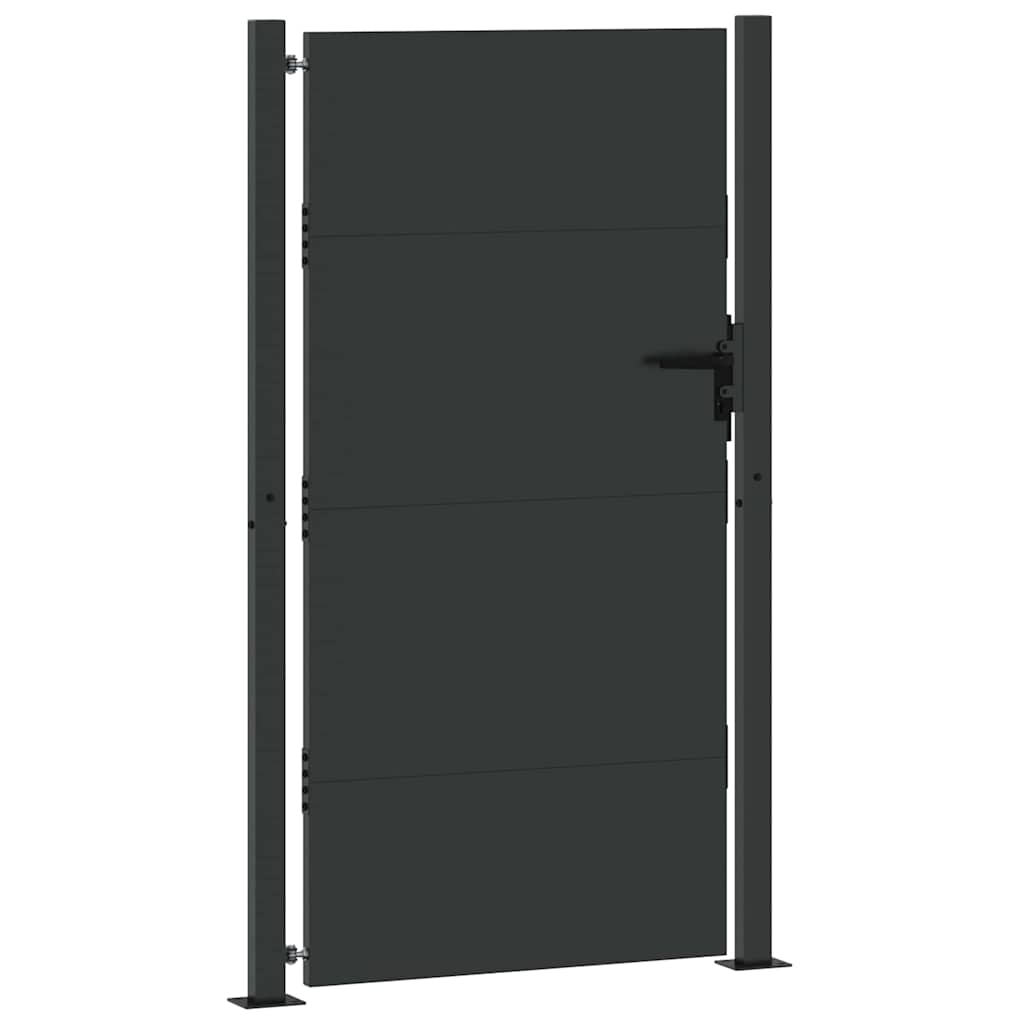Tuinpoort met slot Zwart 110 x 180 cm Gepoedercoat staal – afbeelding 4