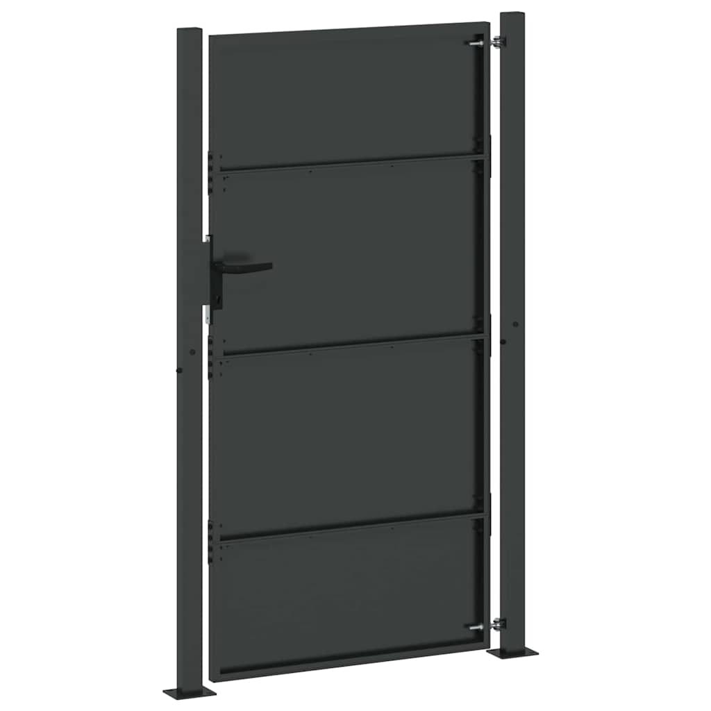 Tuinpoort met slot Zwart 110 x 180 cm Gepoedercoat staal – afbeelding 6