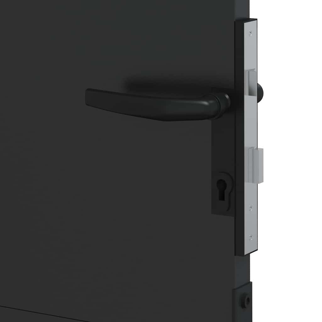 Tuinpoort met slot Zwart 110 x 180 cm Gepoedercoat staal – afbeelding 7