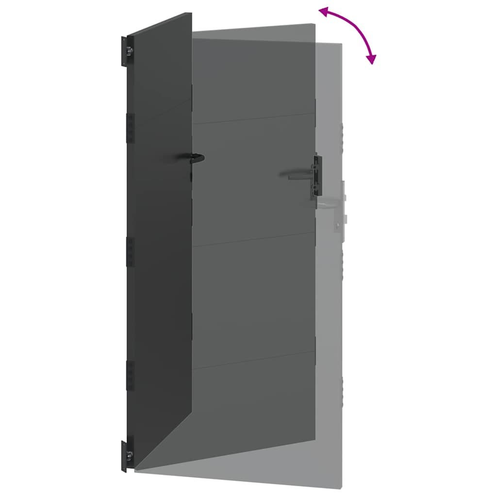 Tuinpoort met slot Zwart 110 x 180 cm Gepoedercoat staal – afbeelding 9