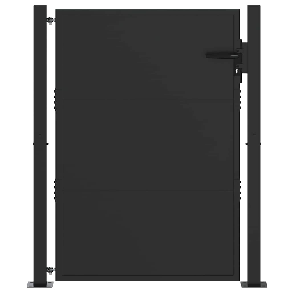 Tuinpoort met slot Zwart 110 x 155 cm Gepoedercoat staal – afbeelding 2