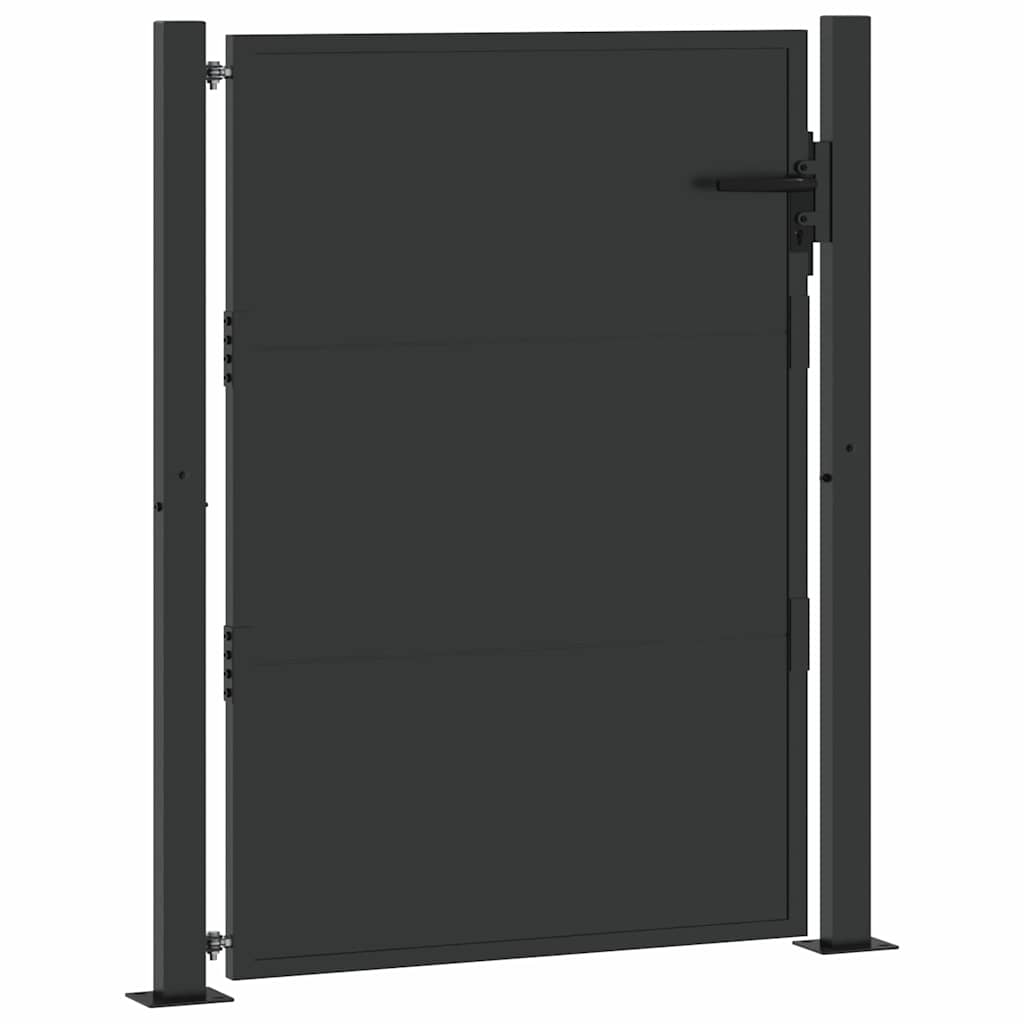 Tuinpoort met slot Zwart 110 x 155 cm Gepoedercoat staal – afbeelding 4