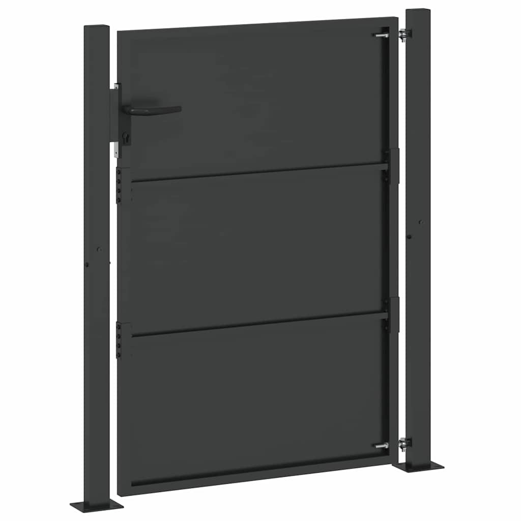 Tuinpoort met slot Zwart 110 x 155 cm Gepoedercoat staal – afbeelding 6