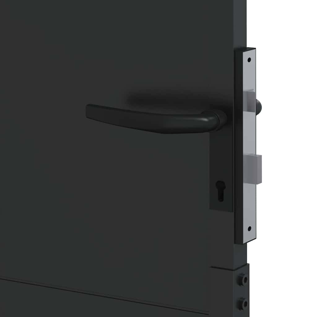 Tuinpoort met slot Zwart 110 x 155 cm Gepoedercoat staal – afbeelding 7