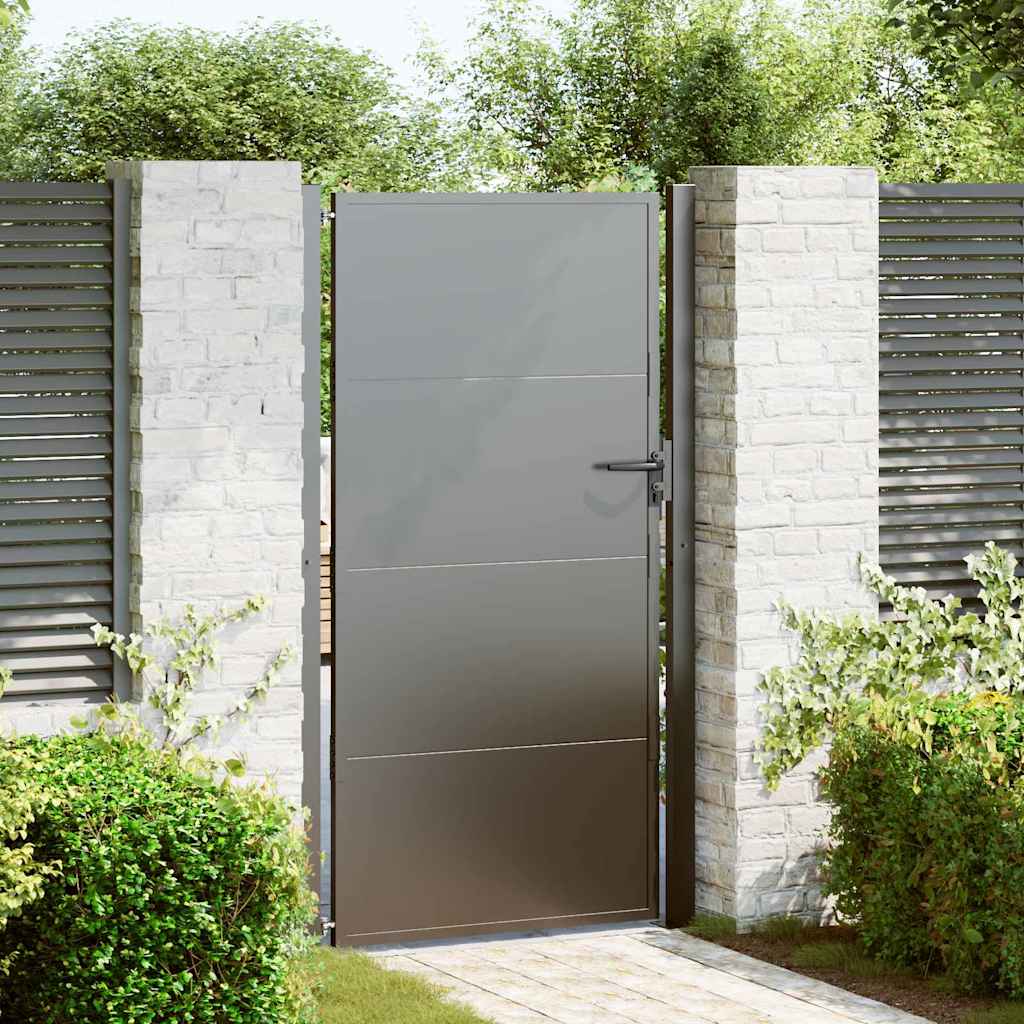 Tuinpoort met slot Zwart 110 x 180 cm Gepoedercoat staal