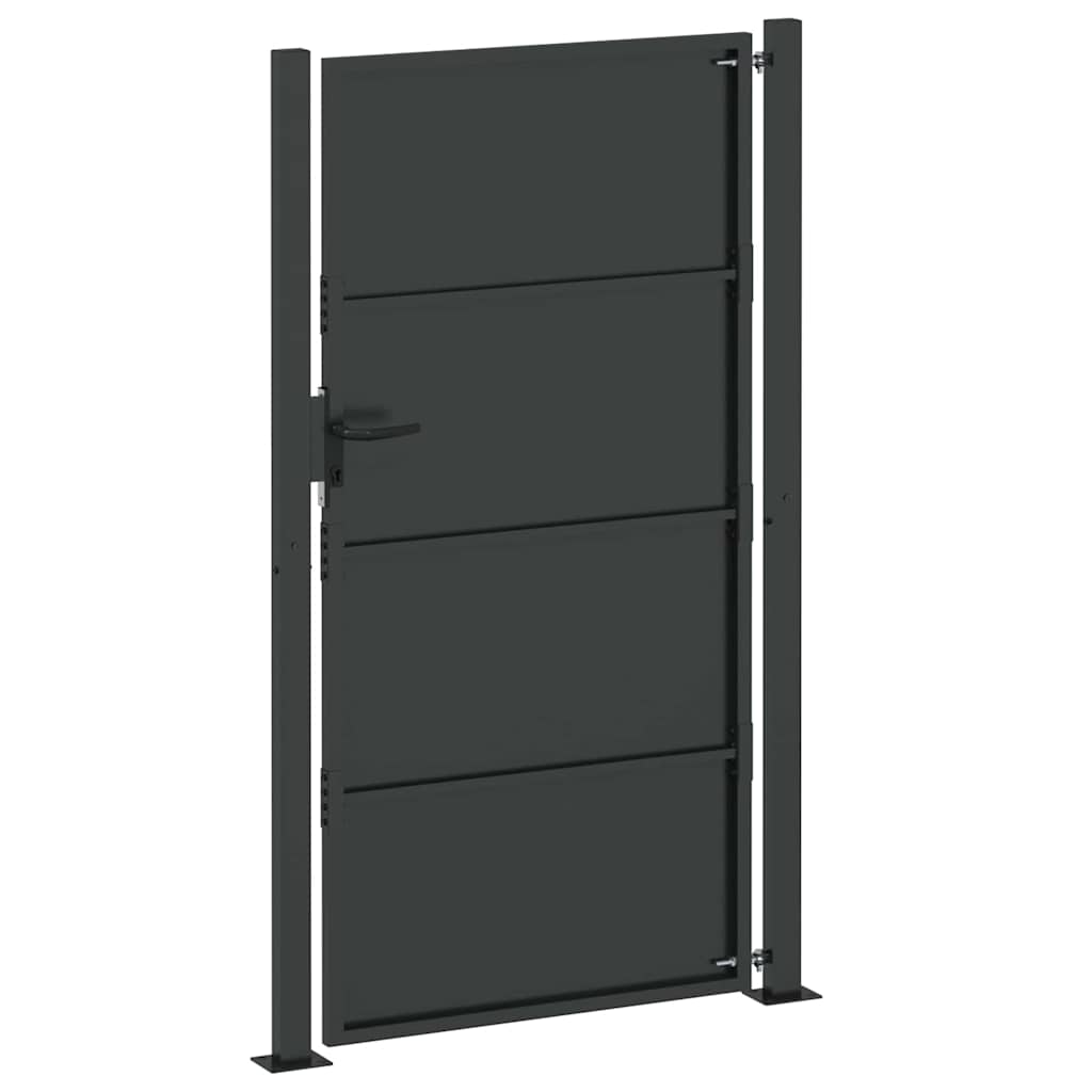 Tuinpoort met slot Zwart 110 x 205 cm Gepoedercoat staal – afbeelding 6