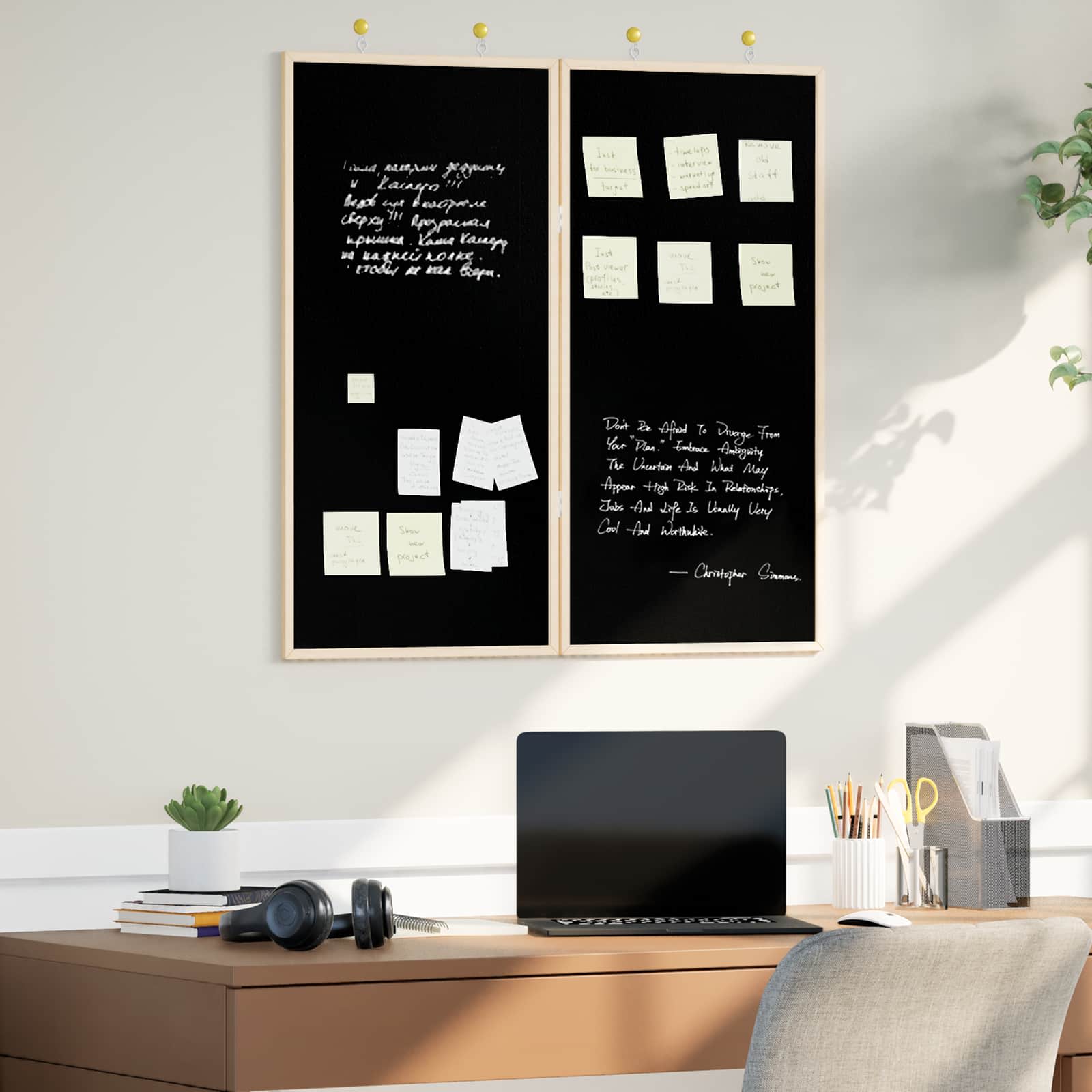Bulletinbord Zwart 80 x 80 x 1.4 cm Massief grenenhout