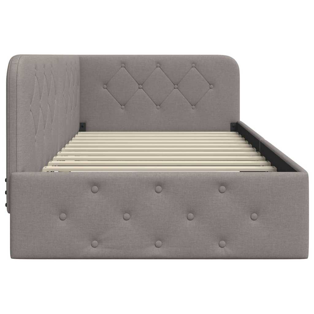 Hoekbedframe Taupe 90 x 190 cm Stof – afbeelding 6