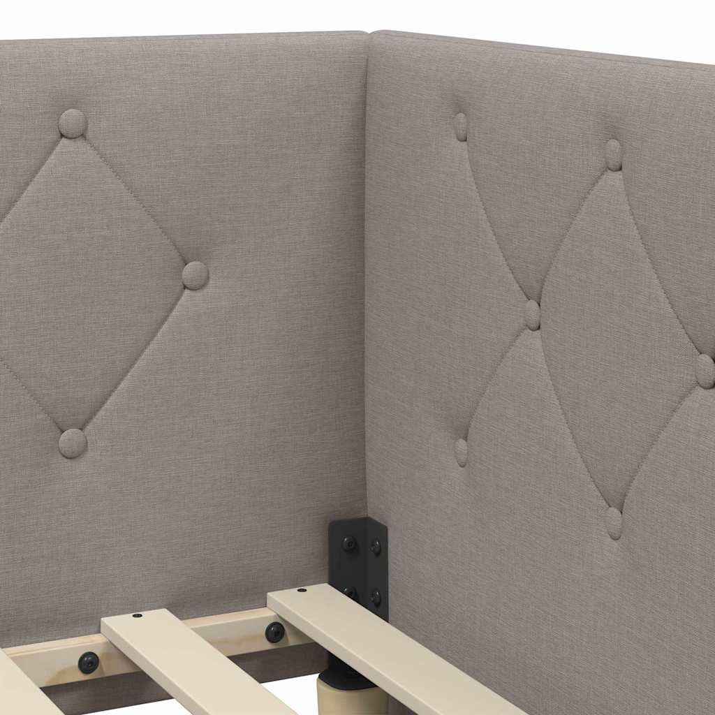 Hoekbedframe Taupe 90 x 190 cm Stof – afbeelding 8