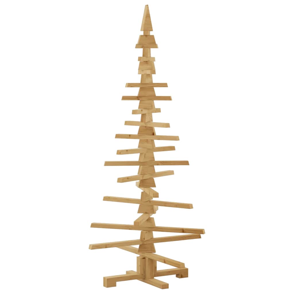 Houten kerstboom met standaard Bruin 150 cm Massief grenenhout – afbeelding 2