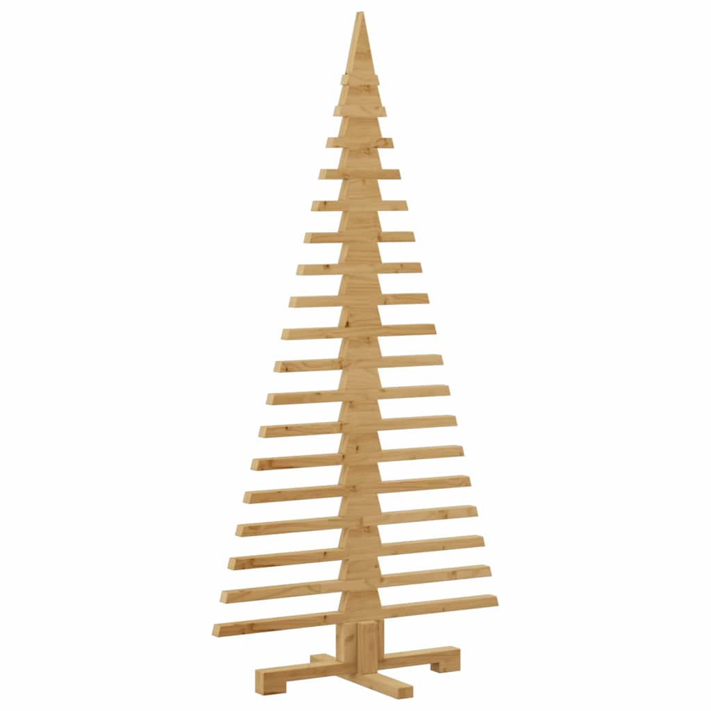 Houten kerstboom met standaard Bruin 150 cm Massief grenenhout – afbeelding 5