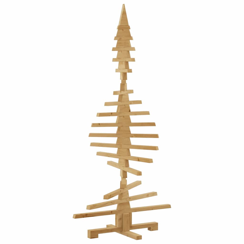 Houten kerstboom met standaard Bruin 150 cm Massief grenenhout – afbeelding 6