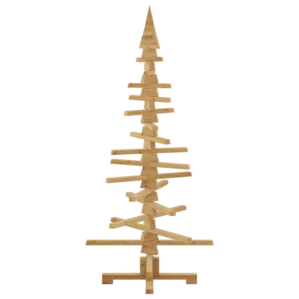 Houten kerstboom met standaard Bruin 150 cm Massief grenenhout – afbeelding 7