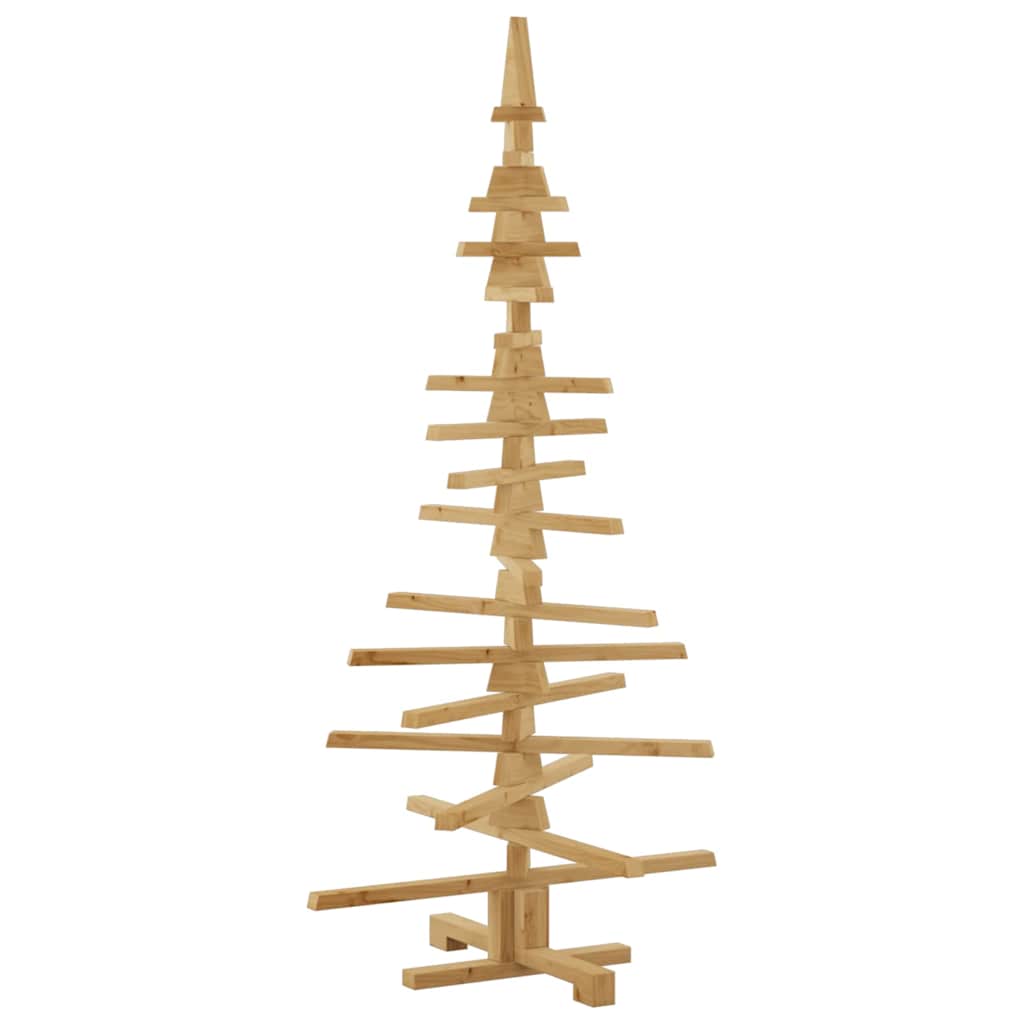 Houten kerstboom met standaard Bruin 150 cm Massief grenenhout – afbeelding 8
