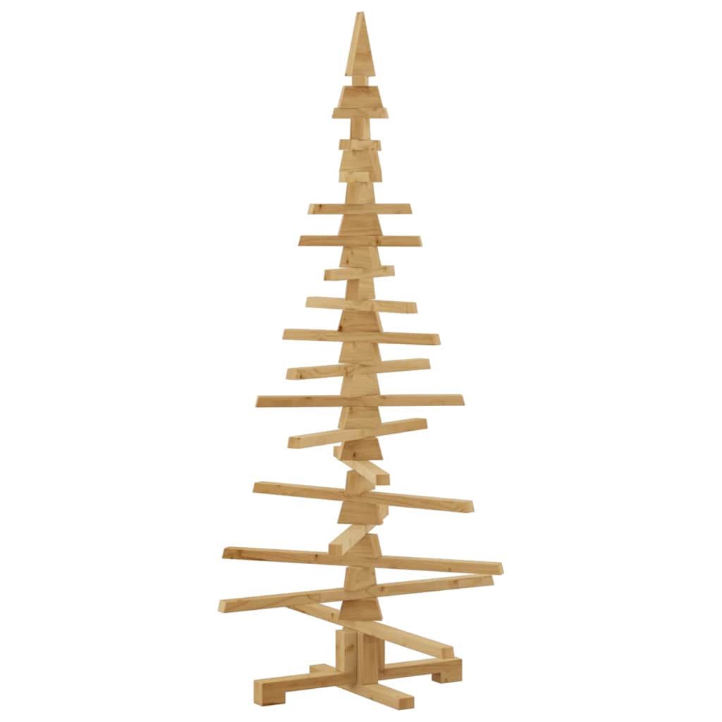 Houten kerstboom met standaard Bruin 150 cm Massief grenenhout – afbeelding 9