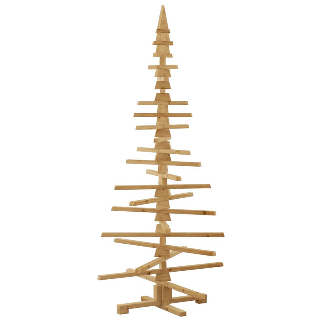 Houten kerstboom met standaard Bruin 180 cm Massief grenenhout – afbeelding 2