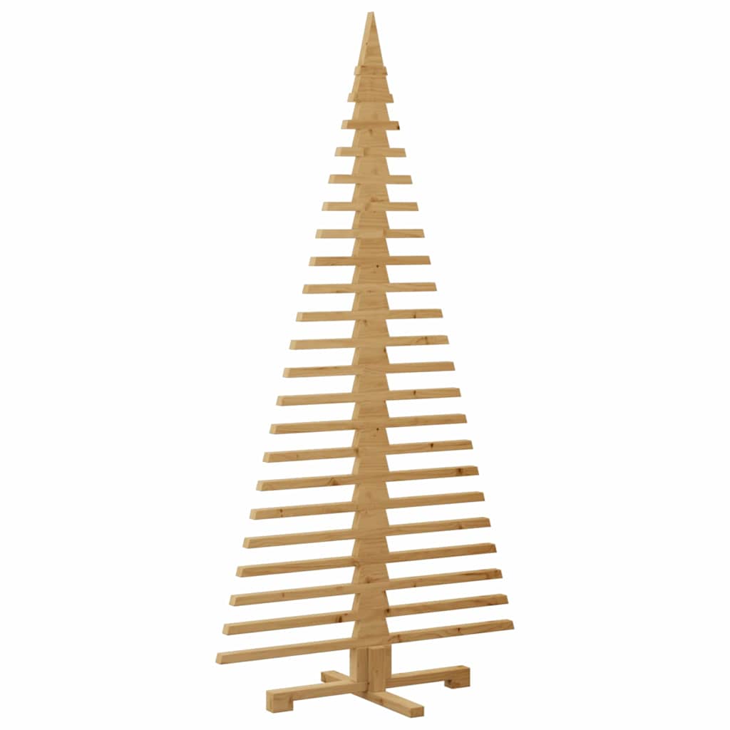 Houten kerstboom met standaard Bruin 180 cm Massief grenenhout – afbeelding 5